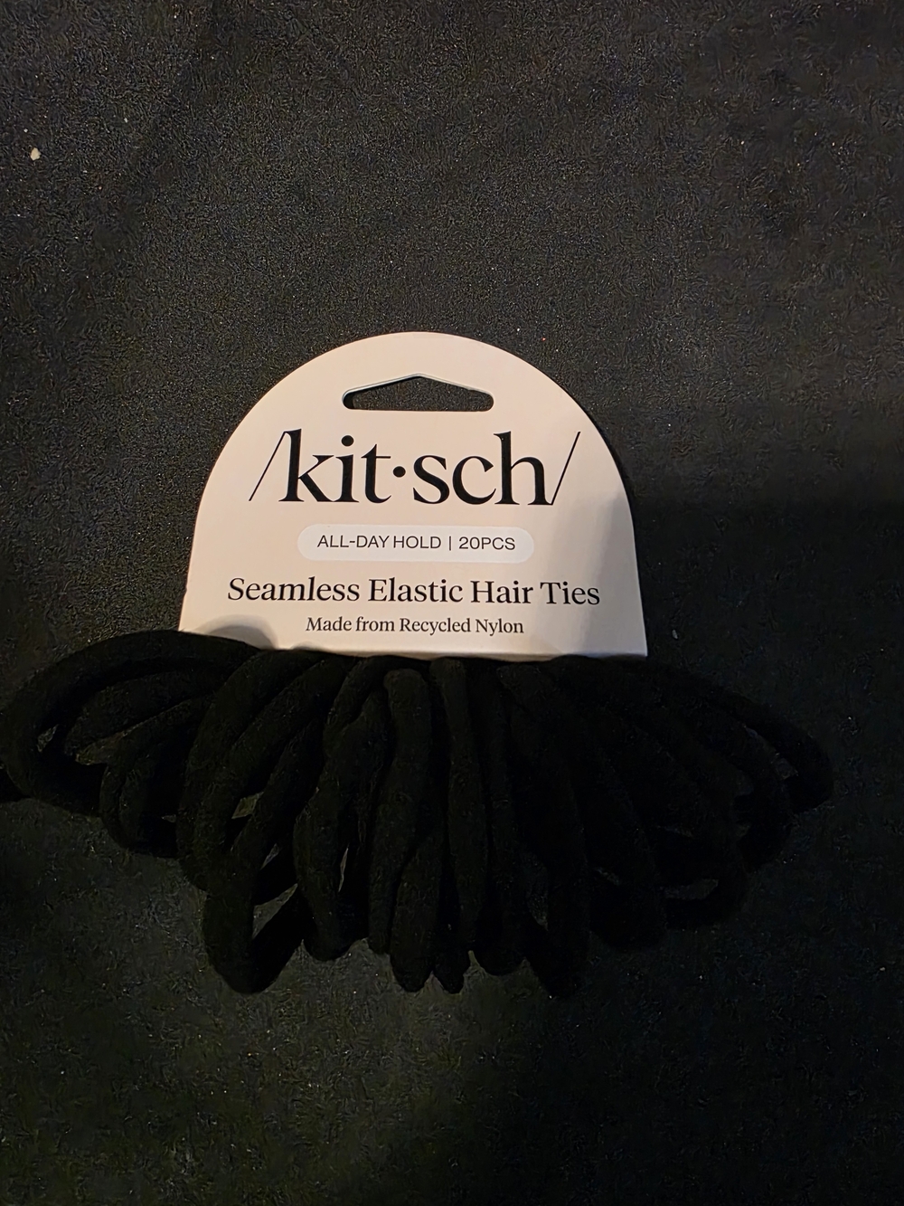 Kitsch Black Seamless Elastic Hair Ties - Pack